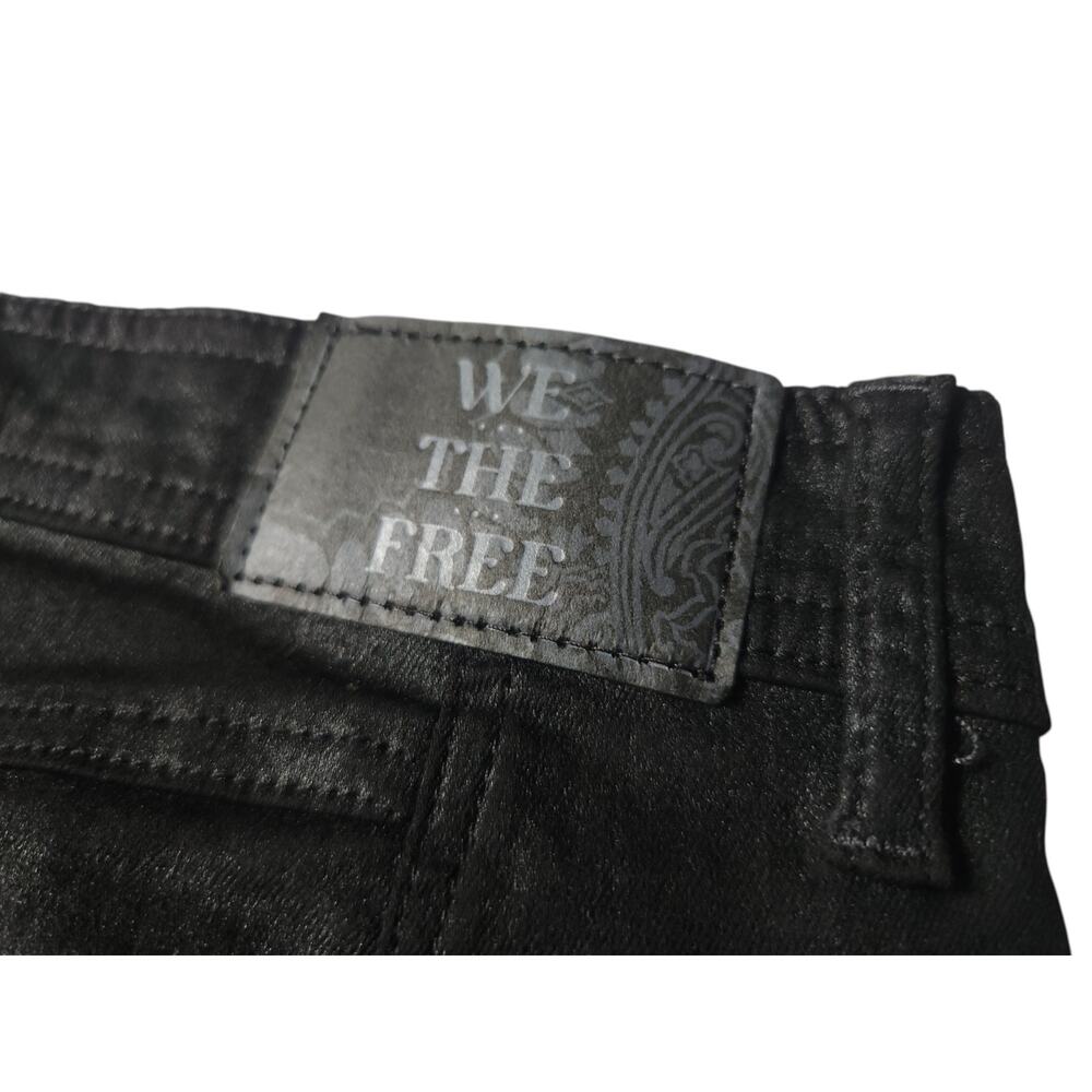 Free People Black Coated Straight-Leg Jeans - Picture 6 of 7
